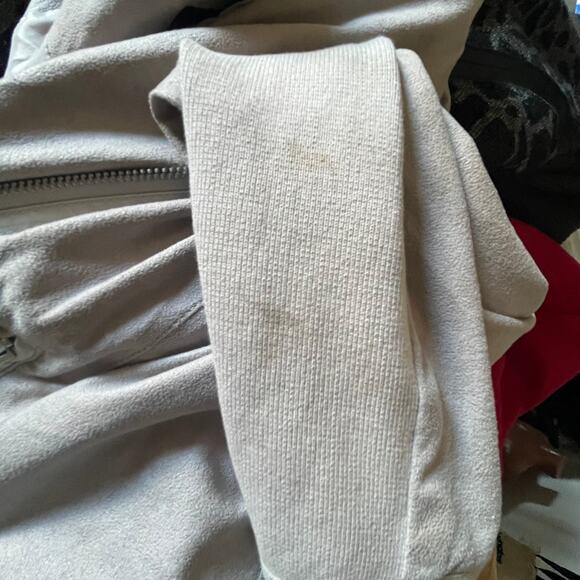 A|X Armani Exchange Moto Jacket Womens Small Gray Faux Suede Asymmetrical Zip - Picture 12 of 14